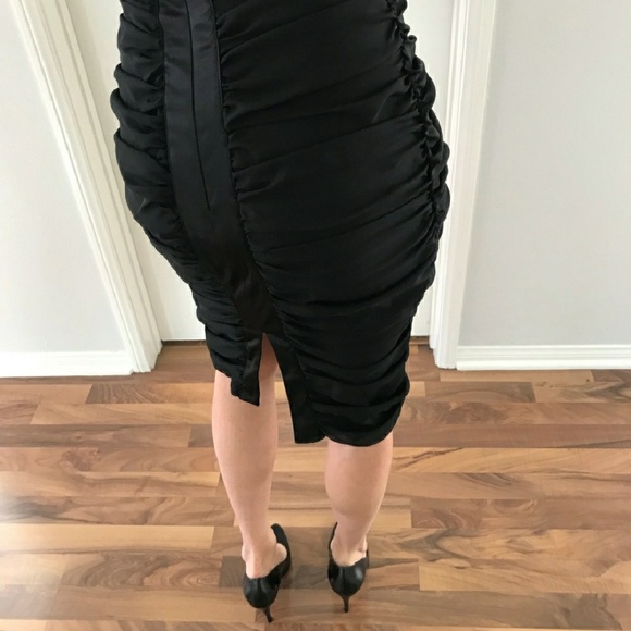 Black Ruched Dress - Picture 4 of 5